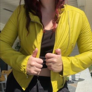 Yellow moto jacket